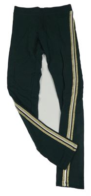 Tmavozelené legíny s pruhy H&M