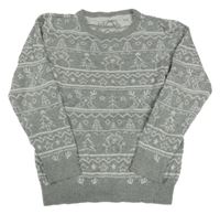Sivo-biely vzorovaný sveter M&S