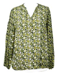 Dámska žlto-zeleno-čierna vzorovaná blúzka Laura Torelli
