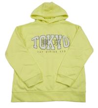 Žlutá mikina s nápisy a kapucí Primark