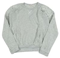 Svetlosivá mikina s ozdobnými výšivkami