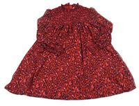 Červeno-tmavomodro-růžové vzorované šifonové šaty M&S