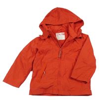 Červená šušťáková jarná bunda s kapucňou