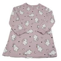 Pudrově fialové teplákové šaty s mačkami Dopodopo