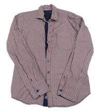 Bielo-červeno-tmavomodrá kockovaná košeľa Chapter young