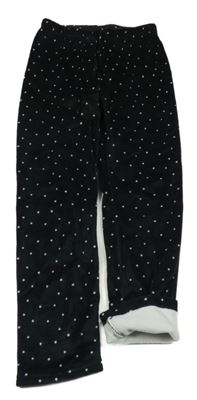 Černé plyšové zateplené legíny s hvězdičkami Topolino