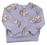 Lila mikina s jednorožcami