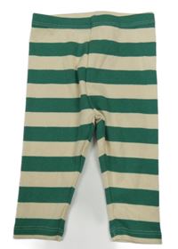 Zeleno-béžové pruhované rebrované legíny Next