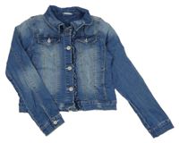 Modrá rifľová bunda s volánikom Name it