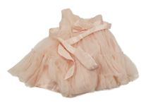 Světlerůžové šaty s tylem a mašlí