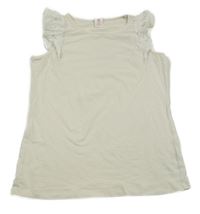 Smotanový top s volánikmi Hema