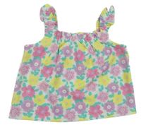 Bielo-farebný kvetovaný crop top Matalan