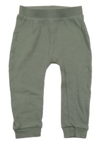 Khaki rebrované tepláky Tu