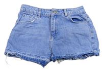 Světlemodré riflové roztřepené kraťasy Denim 