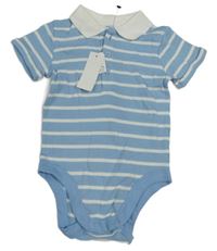 Modro-bílé pruhované body s límečkem M&Co.