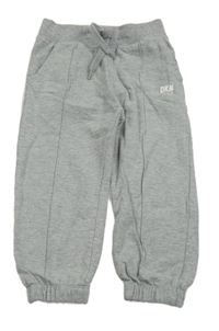 Sivé melírované tepláky s logom DKNY