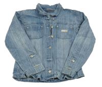 Svetlomodrá rifľová bunda s motýlkom Yigga