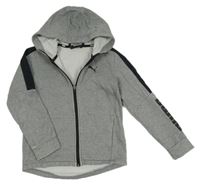 Šedo-černá propínací mikina s logem a kapucí Puma