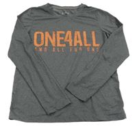 Sivé tričko s nápisom Tchibo