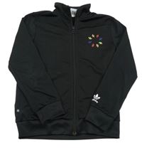 Černá propínací mikina s logy a kapucí H&M