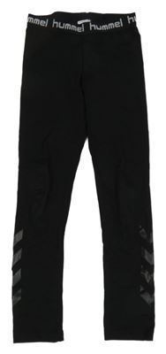 Černé sportovní legíny s logy Hummel