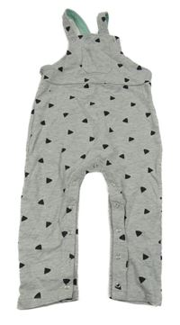 Šedé melírované laclové tepláky se vzorem Pocopiano