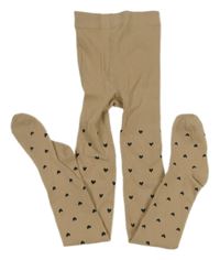 Béžové srdíčkované punčocháče H&M