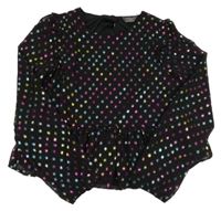 Čierna šifónová blúzka s bodkami Primark