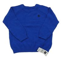 Nové - Kobaltově modrý vzorovaný sveter s hviezdou Dunnes