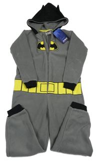 Nové - Šedo-černá fleecová kombinéza s kapucí - Batman
