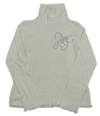 Biele tričko s mašličkou a rolákom Tom Tailor