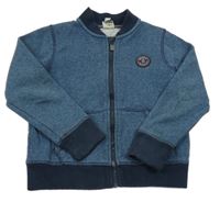 Tmavomodrá melírovaná prepínaci mikina s nápisom Bench