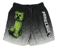 Černo-bílé plážové kraťasy Minecraft 