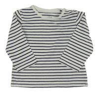 Tmavomodro-biele pruhované tričko Manguun