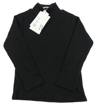 Nové - Černé žebrované triko s rolákem Zara