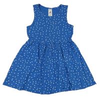 Modré bodkované bavlnené šaty C&A