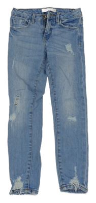 Světlemodré skinny rifle s prošoupáním Zara 