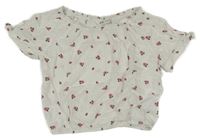 Biela ľahká blúzka s kvietkami H&M