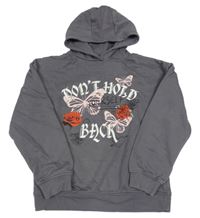 Šedá mikina s nápisem a kapucí Primark