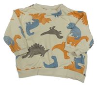 Smotanová oversize mikina s dinosaurami H&M