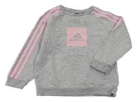 Šedá melírovaná mikina s logem Adidas