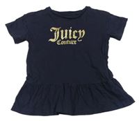 Tmavomodré šaty so zlatým logom Juicy Couture