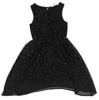Čierne šifónové šaty s hviezdičkami H&M
