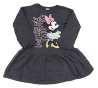 Tmavošedé teplákové šaty s Minnie Disney