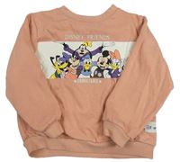 Světleskořicovo-biela mikina s Minnie a Mickey s kamarády H&M