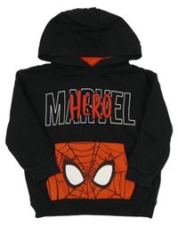 Černá mikina se Spider-manem/kapsou a kapucí George