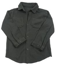 Tmavosivá rebrovaná triková košeľa zn. George