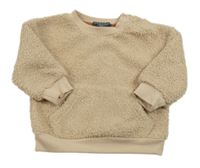 Béžová huňatá mikina s vreckom PRIMARK