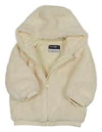 Smetanový huňatý podšitý bomber s kapucňou KIABI