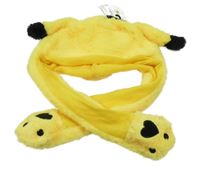 Nové - žluto-černá chlupatá čepice - Pikachu